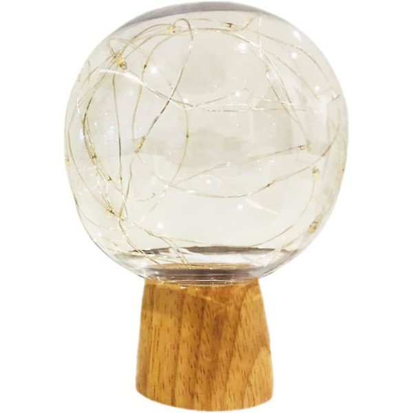 Krystallkule Natt Glasskule Nattlys LED Nattlys Kule Nattlampe USB Oppladbar