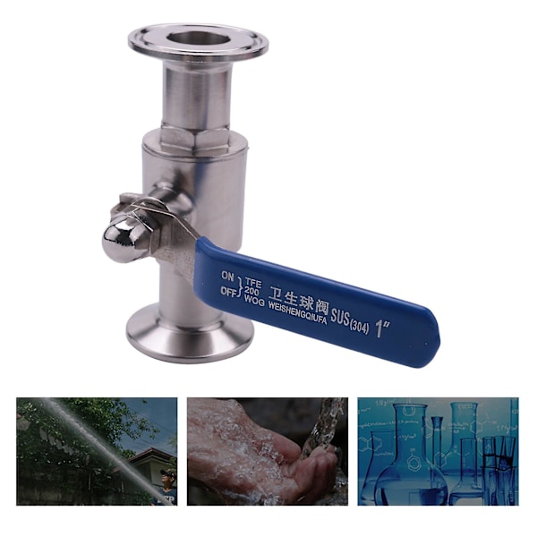 1 tomme 304 Rustfritt Stål Sanitær Kuleventil Tri Clamp Ferrule Type