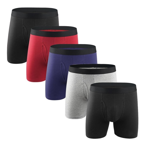 5 stk. Komfortabelt Herreundertøj - Åndbare Boxer Briefs med Fugttransporterende Teknologi til Alle D 4XL