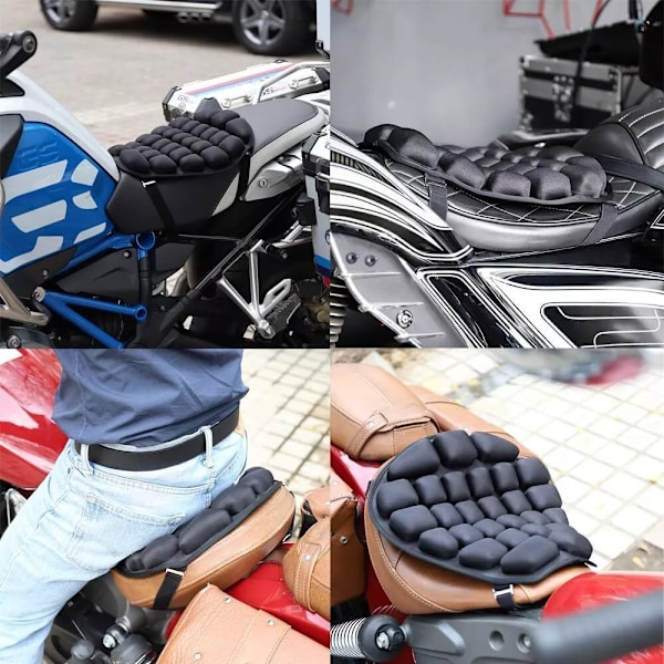 Luft Motorcykel Sædehynde Trykaflastning Ride Sæde Pad Stor til Cruisere