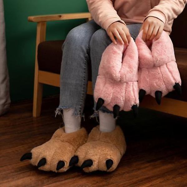 Tecknade björn tass tass hem inomhus söta djur plysch tofflor pink
