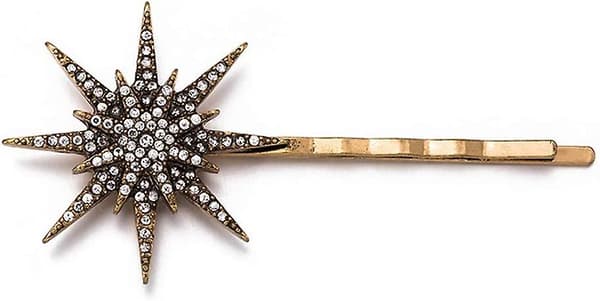1 set 3 st Acsergery present guld måne stjärna form strass hårklämmor glänsande