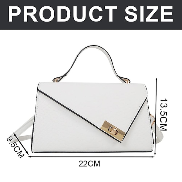 Enkel retro handväska ny mode casual konstläder axelväska liten väska flicka white