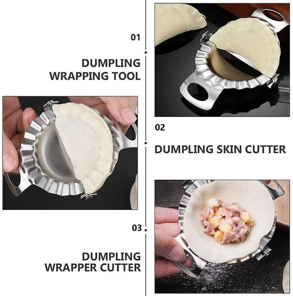 2 st rostfria dumplingstillverkare Dumplingformar Empanada Press Degpress Cirkelskärare För Matlagning Pierogi Ravioli Turnover Wrappers