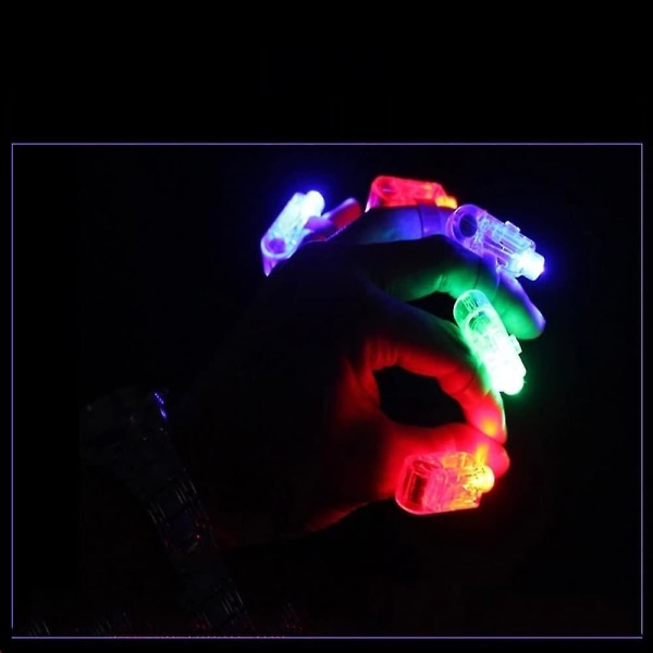 50 LED Fingerlys, Super Lys LED Fingerlys, Lysende Lekefestartikler. (farge)