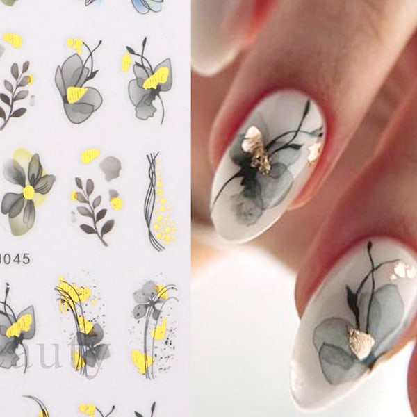 12 Arkkia Kynsitaidetarroja Itseliimautuvia Kynsitaidetarvikkeita Kynsien DIY-koristeisiin Style 3