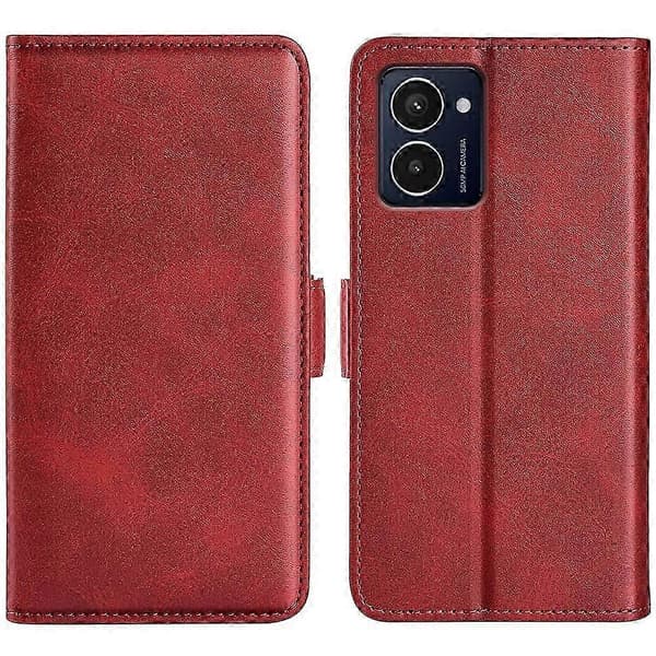 Plånboksfodral för Hmd Pulse/ Pulse+/ Pulse Pro Kalvtextur Läderställ Telefonskydd Red