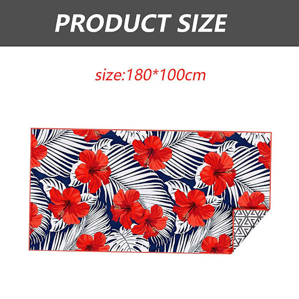 Hurtigtørkende Strandhåndkle For Reise - Ekstra Stor 80x160cm Oversized Svømme-, Basseng-, Yoga-, Reisehåndkle Pattern 1