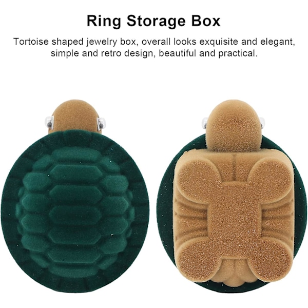 Ring Box, Söt tecknad sköldpadda bröllop ring box liten smycken skyddsfodral bröllop ring förvaring presentask för bröllop förlovningsring Alla hjärtans dag