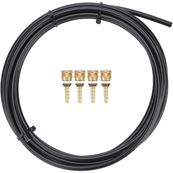 3 m 5,4 mm cykel-hydraulisk bromsslang-set, svart cykel-hydraulisk skivbromsslang med 4 olivförbindelseinsatser, lämplig för TEK-TRO hydrauliska
