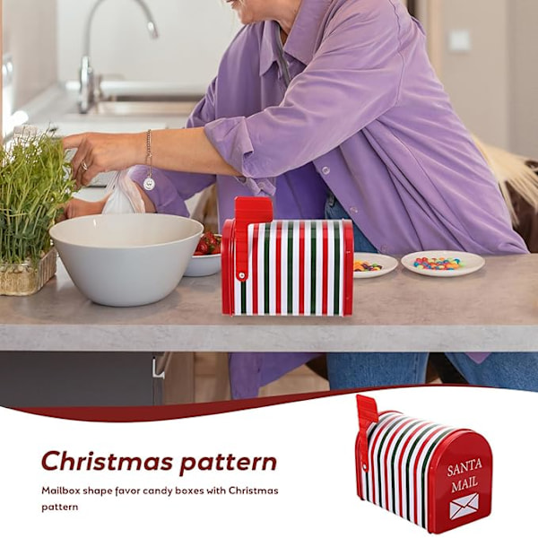 1 Enhet Postlåda med Tom Jul Tom Burk Formad Jul Arrangör Craft Iron Box Brevlåda Box för Godis Presentkort
