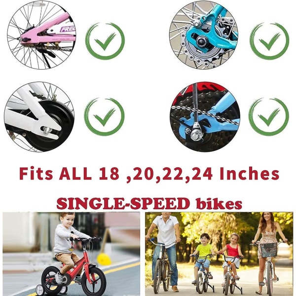 Barncykelstabilisatorer, cykelträningshjul, universal stödhjul för 18 20 22  tum (1 par svart) 0c29 | Fyndiq