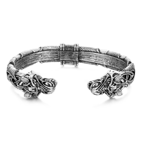 Det stora Fenrir handgjorda armband Viking armband smycken för män kvinnor Silver