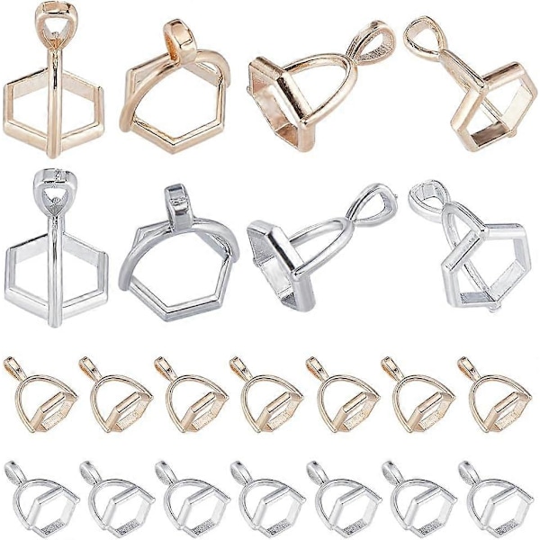 1 Ask 80 st Pärlborgen Kapsel Hexagon Pärlborgen Kapslar Klämma Borgen Ädelsten Hänge Borgen Spänne Hängande Charm Pärla Hänge Koppling Silver Guld Kula Penda