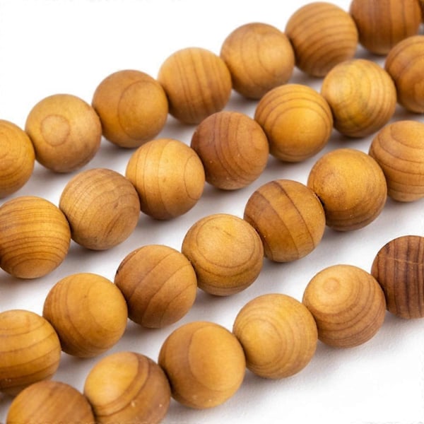 50 stk. Natur Træperler Streng Rund 8~8.5mm Hul: 1.5mm 15.5 tommer