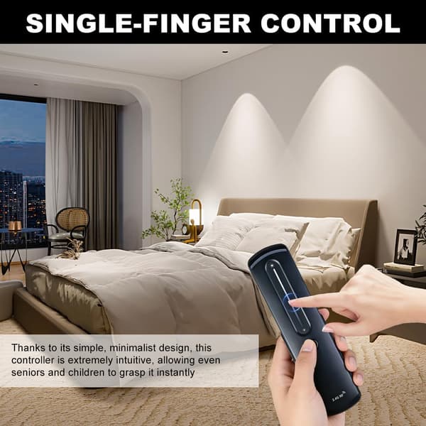LED strip controller 2.4 GHz RF, 12 V/24 V dimmer up to 12 A/288 W, with touch remote control and wall mount, LED controller 24 V, LED remote control