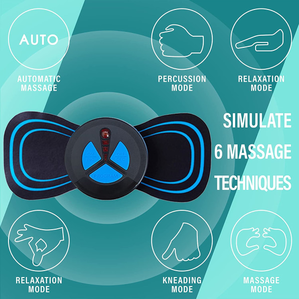2st bärbar mini massageapparat för hela kroppen, nackmassager lindrar smärta