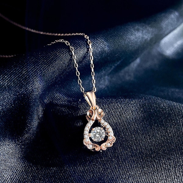 925 Sterling Sølv Smykker Zirkon Vedhæng Halskæde 45 cm, Gaver til Kvinder, Mors Dags Gaver, Fødselsdagsgaver til Kvinder, Halskæder til Kvinder Xq-xl4 rose gold