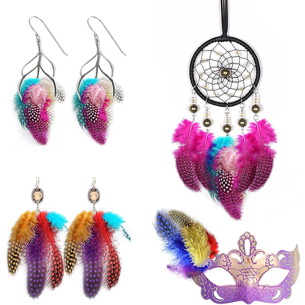 Craft Feathers 300 st färgglada fjädrar för hantverk Diy bröllop hemfest dekorationer