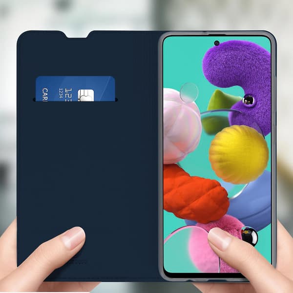Slimmat plånboksfodral, Business-serien för Galaxy A51 - Mörkblå Bleu Nuit