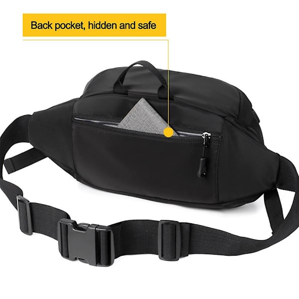 Fanny Pack för män och kvinnor, plus size midje, gym, utomhus, modebälte, midjeväska, packpåse grey