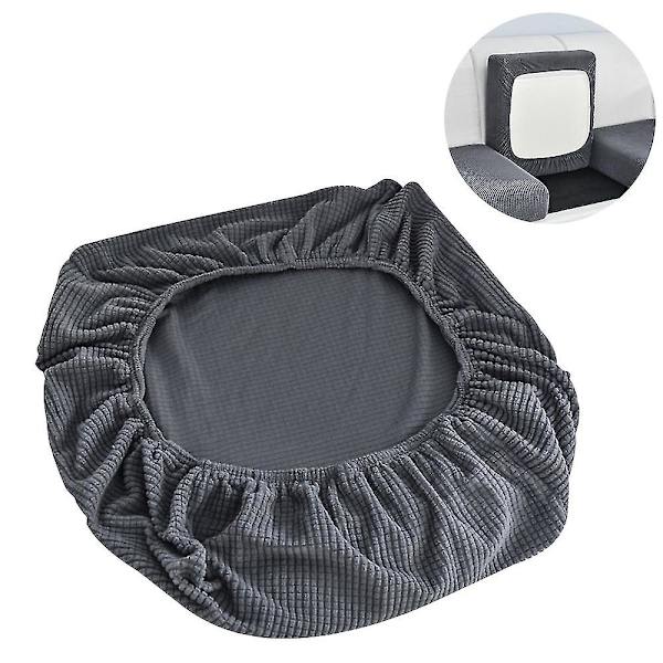 Elastisk Gitter Lenestol Sofapute Trekk Passer Til Sjeselong, Sofatrekk Mais Fleece Sofapute Trekk Dark Grey