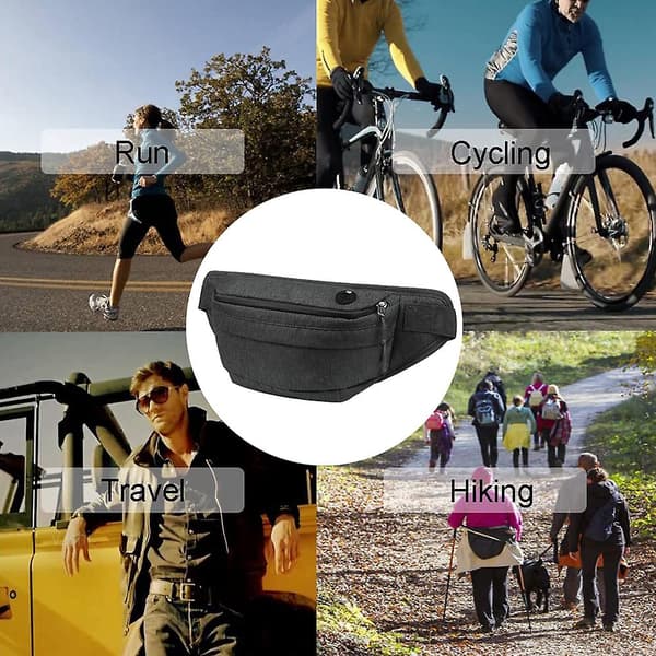 Utomhus vandring och löpning nylon plånbok multifunktionell fritid stänksäker löpning plånbok black