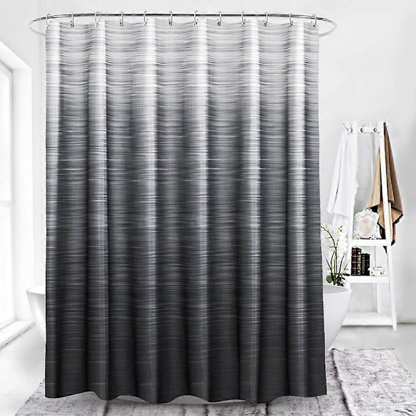 Svart Grå Duschdraperi för Badrum Modern Inredning Badrumsdraperier Set med 12 Krokar Minimalistisk Naturlig Konst Vattentätt Duschdraperi Passar för Hem Hote
