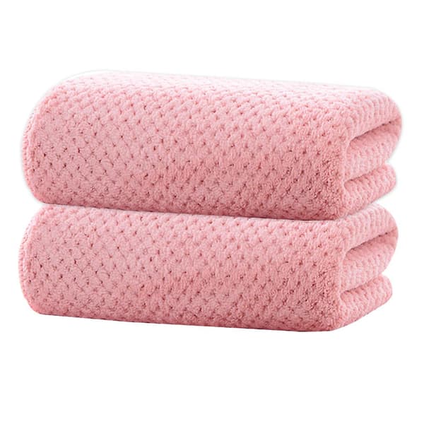 Håndklæder, 70*140 cm Oversized Badehåndklæder, superbløde, meget absorberende brusehåndklæder (grå, 2 stk.) Teak pink