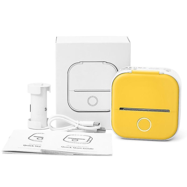 Taskukokoinen tulostin - Mini Tarratulostin Bluetooth Musteeton Lämpövalokuvatulostin Yellow