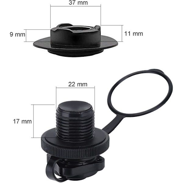 Inflationsspiralventil, 5 st Luftventiler Ventiladapterpluggar, Spi