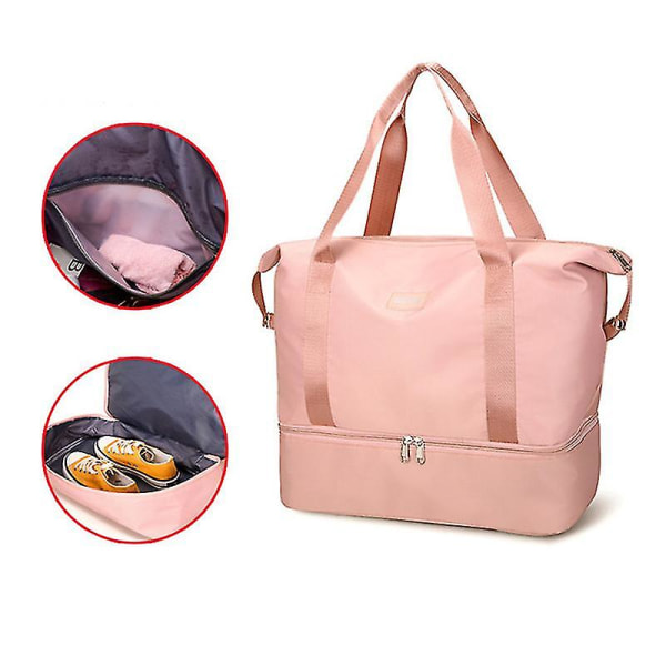 Handbagage Resekappsäck med fodral för resväska Multifunktionell stor Pink