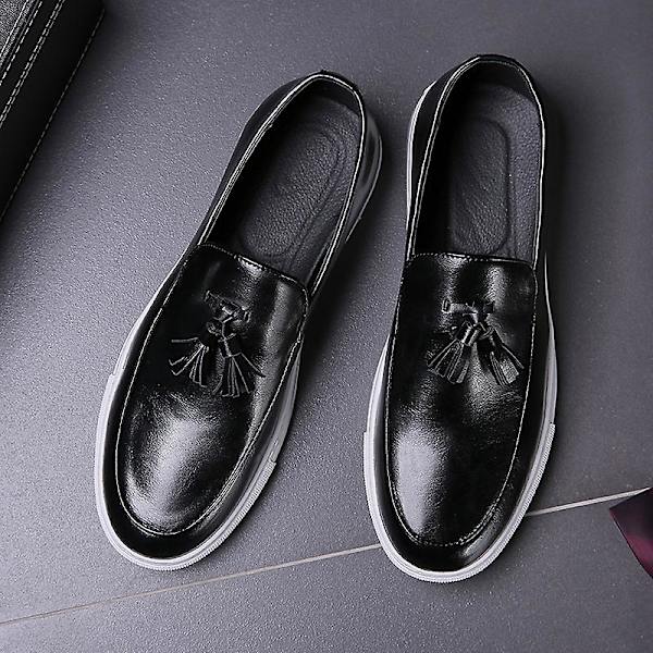 Herr Casual Skor Läder Skor Platta Skor Fr1800-1 Black EU 45