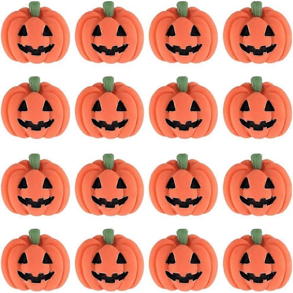 1 Ask 50 st Halloween Cabochons Pumpa Berlock Tecknad Harts 3D Orange Hösttema Pumpor Flatback Cabochon för Smyckestillverkning Scrapbooking Dekoration