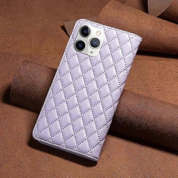 Fodral för iPhone 11 Pro PU Läder Magnetlås Flip Folio Skyddande Hållare Fodral Purple