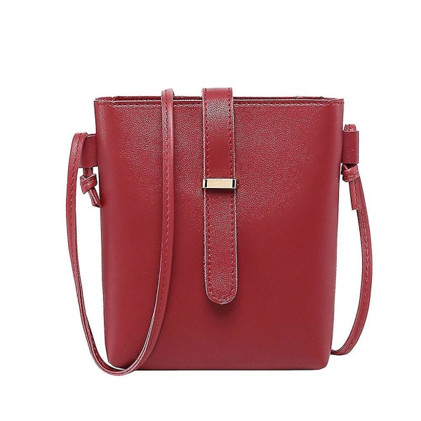 Kvinnors Hinkväska Pu Läder Dragkedja Crossbody Axelväska Messenger Väska För Dagligen Red