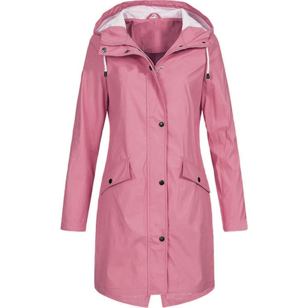 Kvinnors långärmad vindjacka med dragkedja, maskintvättbar, med personlighet, street style, formellt vardagskläder S Pink
