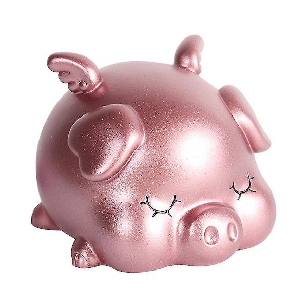 Kreativ spargris sparbössa förmögenhet grisformad tecknad film pengar hållare sparpot sparbössa för födelsedagspresent nyårsgåva salong display (rosa L Pink Size 1