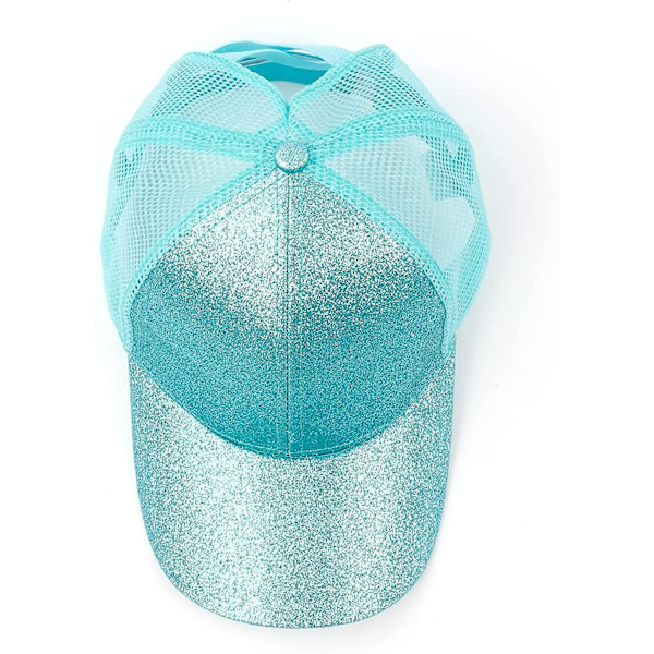 Flickor Glitter Ponytail Baseball Cap Criss Cross Baseball Hat Justerbar Hög Messy Bun Pony Cap Åldrar (7-14)