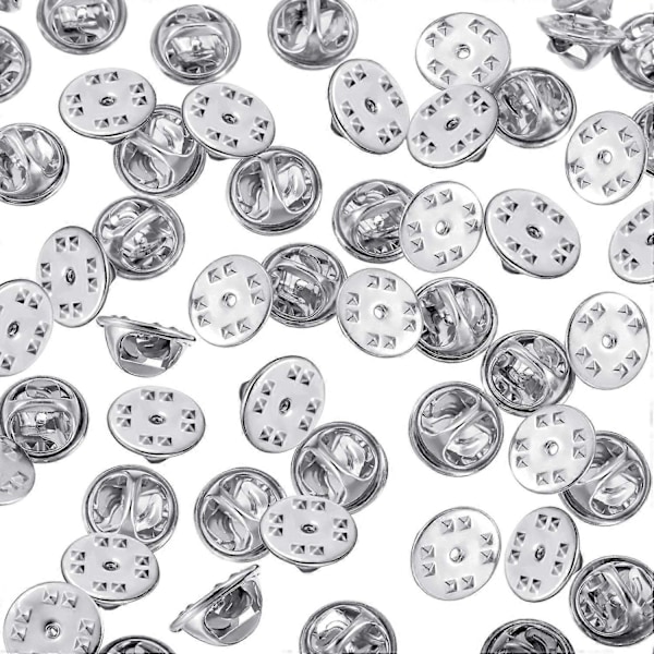 50 Stycken Nål Baksidor Silver Slipsnål Baksidor Fjäril Koppling Nål Baksidor Ersättning Metall En