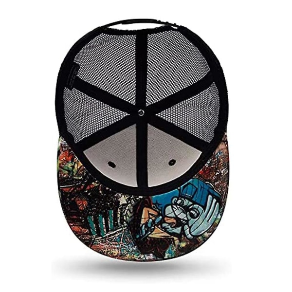 Sommerskyggehatt Grafisk Trykk Hip Hop Hatt Mesh Hatt Pustende Mesh Hatt yellow