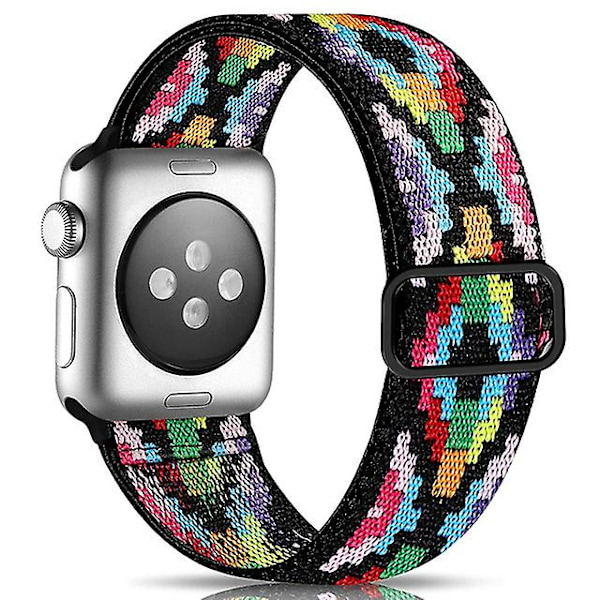 Stretchig klockarmband Kompatibel med Apple Watch Band 45mm 44mm 42mm Bekvämt Justerbart Sportband För Iwatch Serie 7 6 5 4 Se 3 2 1 Kvinnor Män AA008 42mm 44mm 45mm