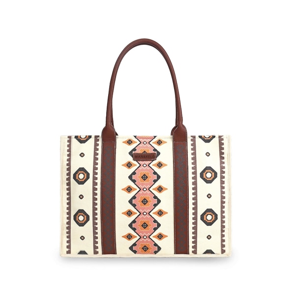 Wrangler Tote Bag Western Purses Damväskor Axelremsväskor Boho Aztec Handväskor Canvas L