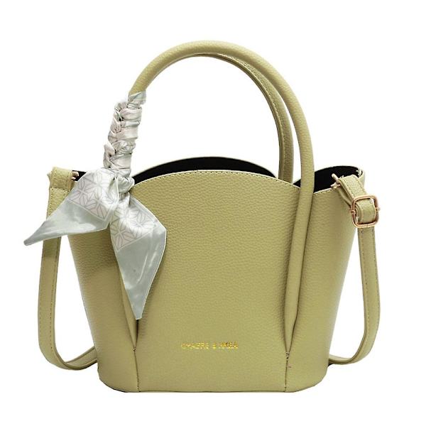 Ny Håndveske Messenger Bag Pu Lær Bærbar Bøtteveske green