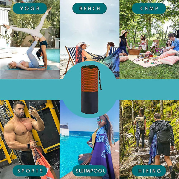1 par dubbelsidig sammet snabb torkande handduk, ultrafin fiber sport handduk, absorberande bärbar yoga fitness handduk orange