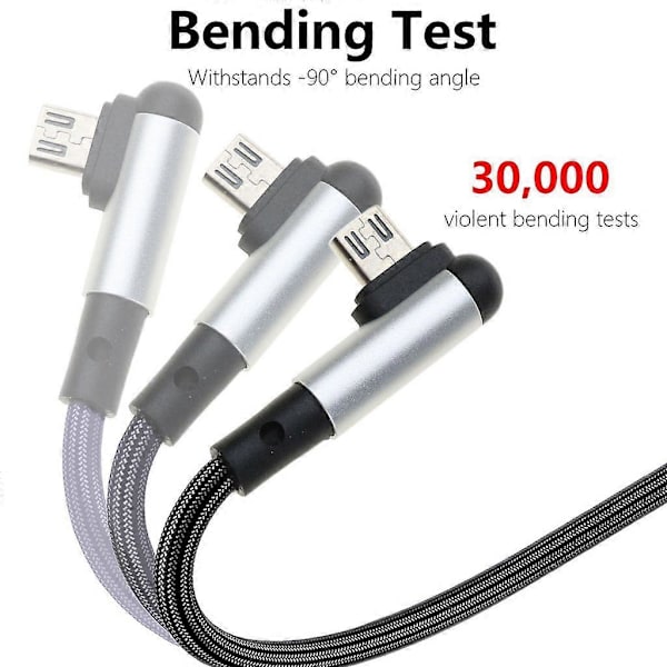 Nylon Flettet USB til Micro USB Kabel Hurtig USB til Micro USB Opladningsdatakabel Black