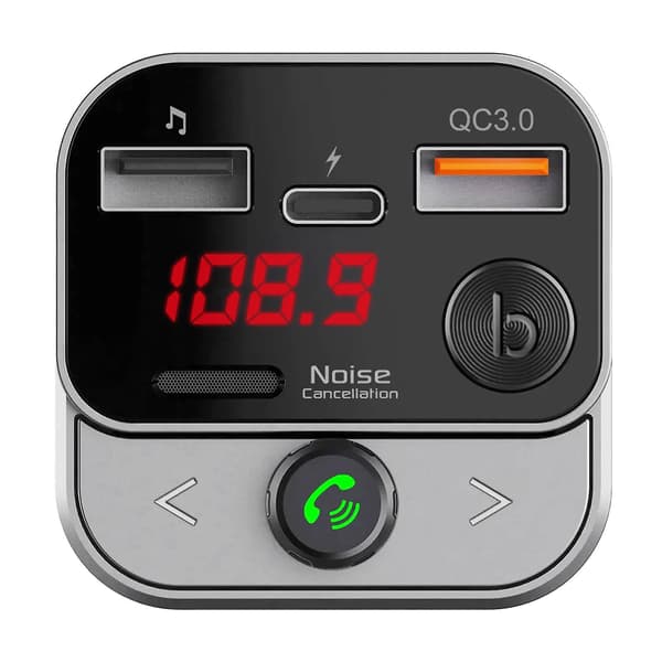 FM-lähetin Bluetooth-autoon, jossa kaksois-USB-musiikkilataus, musta