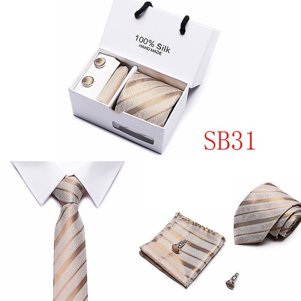 Herre Slips Spot Gaveæske 5 Dele Sæt Slips Business Formel Bryllupsslips B31