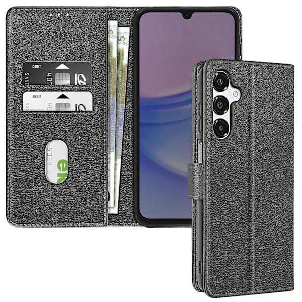 Etui til Galaxy A16 Klap Wallet og Videoholder, Sort
