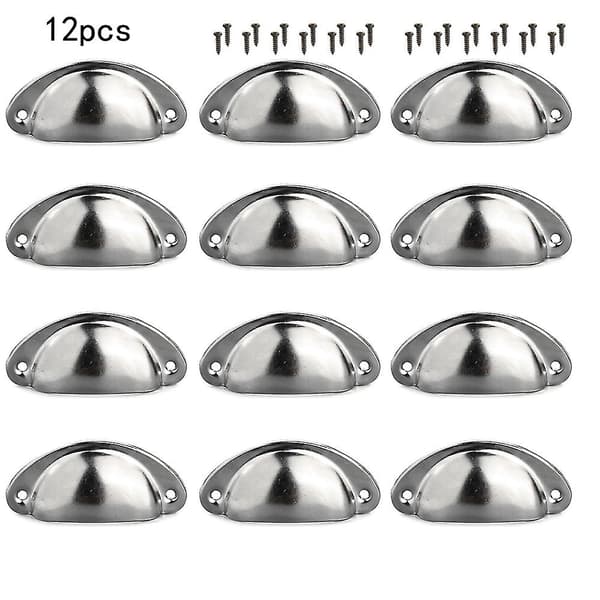 12 st Kopphandtag Skålhandtag Köksskåp Skåpdörr Möbel Lådhandtag Silver